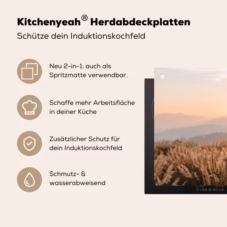 Gras - Veld - Zon - Natuur Inductie beschemer met haakjes klein -ky-usp-de