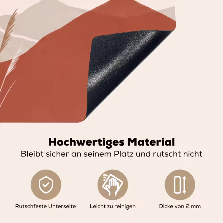 Gras - Landschap - Natuur - Abstract - Beige Inductie beschemer met haakjes klein -ky-onderkant-de