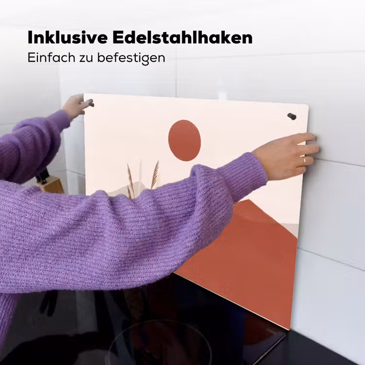 Gras - Landschap - Natuur - Abstract - Beige Inductie beschemer met haakjes klein -ky-ophangen-de