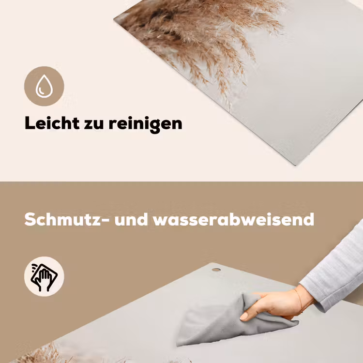 2-in-1 Herdabdeckplatte & Spritzschutz - Gras - Pflanzen - Natur - Pampasgras - Gras - Planten - Natuur - Pampasgras Inductie beschemer met haakjes klein