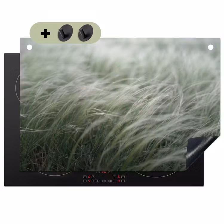 Gras - Wazig - Natuur - Groen - Zacht Inductie beschemer met haakjes klein -3d