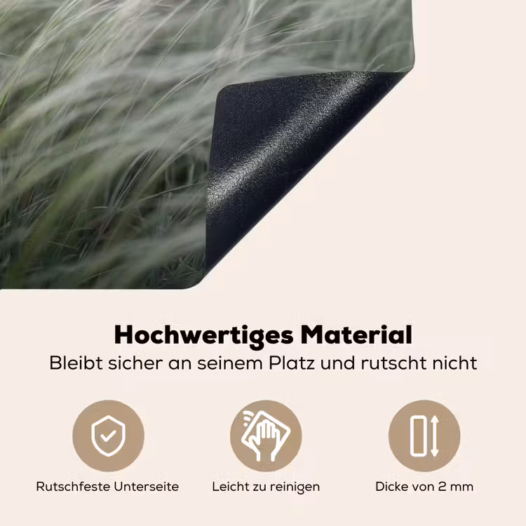 Gras - Wazig - Natuur - Groen - Zacht Inductie beschemer met haakjes klein -ky-onderkant-de