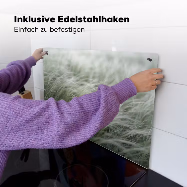 Gras - Wazig - Natuur - Groen - Zacht Inductie beschemer met haakjes klein -ky-ophangen-de
