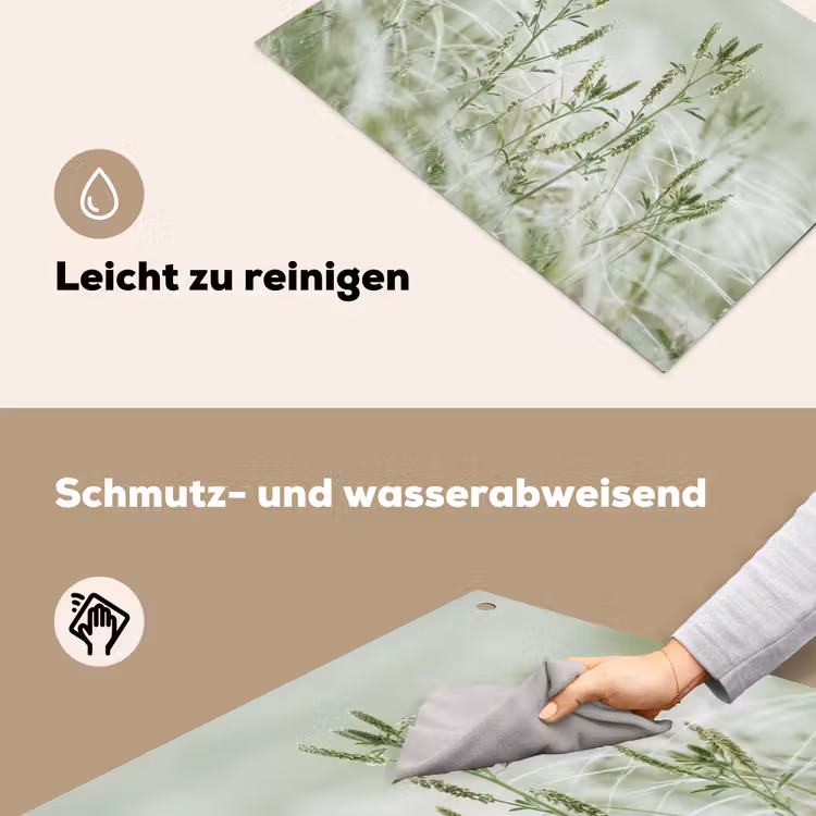 Grassen - Minimalistisch - Groen Inductie beschemer met haakjes klein -ky-schoon-de