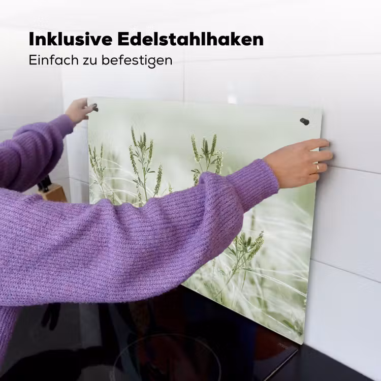 Grassen - Minimalistisch - Groen Inductie beschemer met haakjes klein -ky-ophangen-de