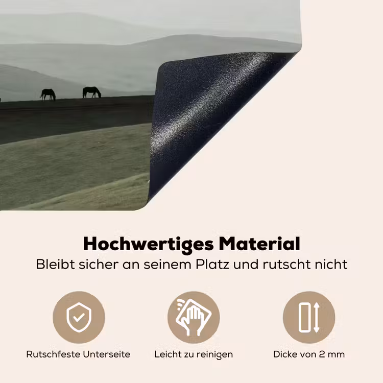 Grijs - Berg - Paarden Inductie beschemer met haakjes klein -ky-onderkant-de