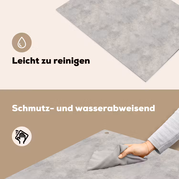 Grijs - Beton - Industrieel Inductie beschemer met haakjes klein 777 -ky-schoon-de