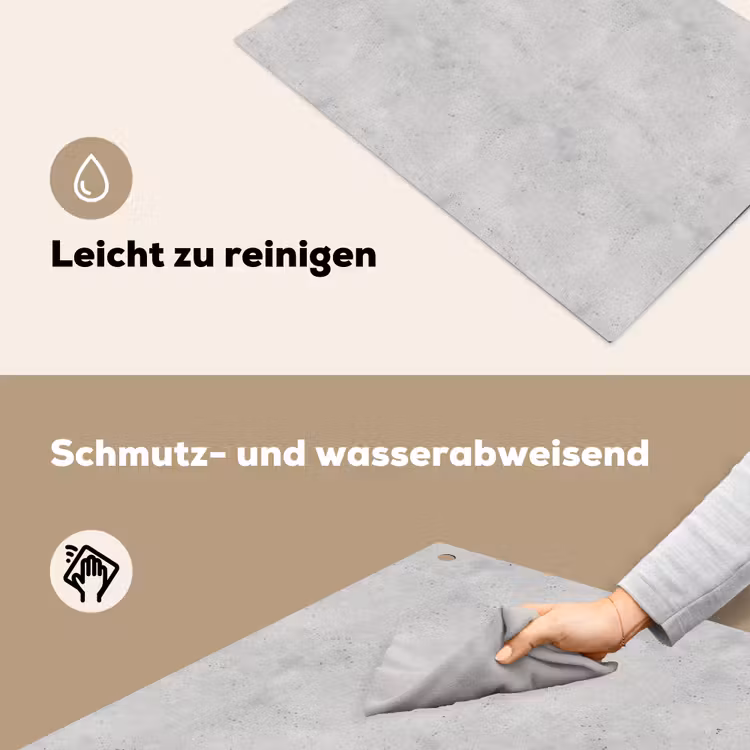 Grijs - Beton - Neutraal Inductie beschemer met haakjes klein 777 -ky-schoon-de