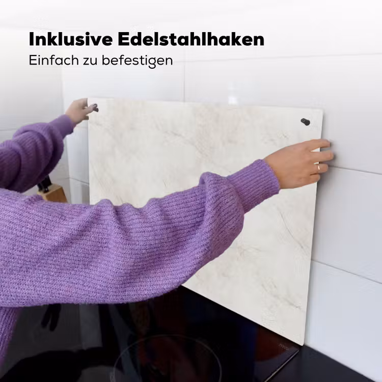 Grijs - Marmer - Aders Inductie beschemer met haakjes klein 777 -ky-ophangen-de
