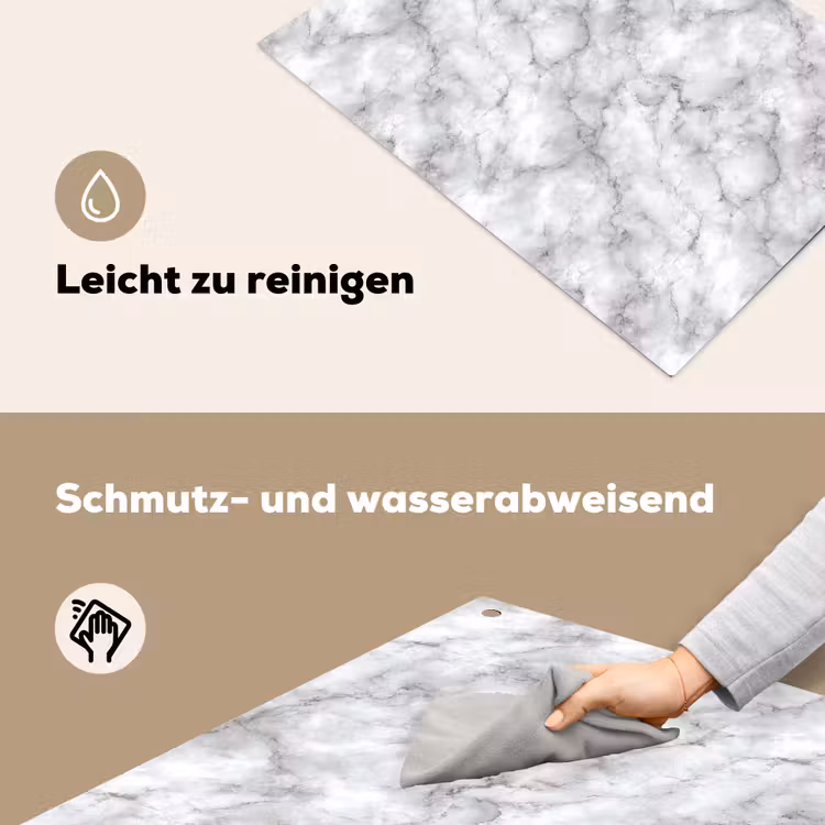 Grijs - Marmer - Klassiek - Aders Inductie beschemer met haakjes klein 777 -ky-schoon-de