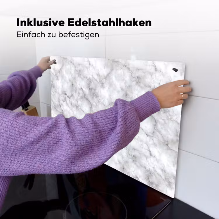 Grijs - Marmer - Klassiek - Aders Inductie beschemer met haakjes klein 777 -ky-ophangen-de