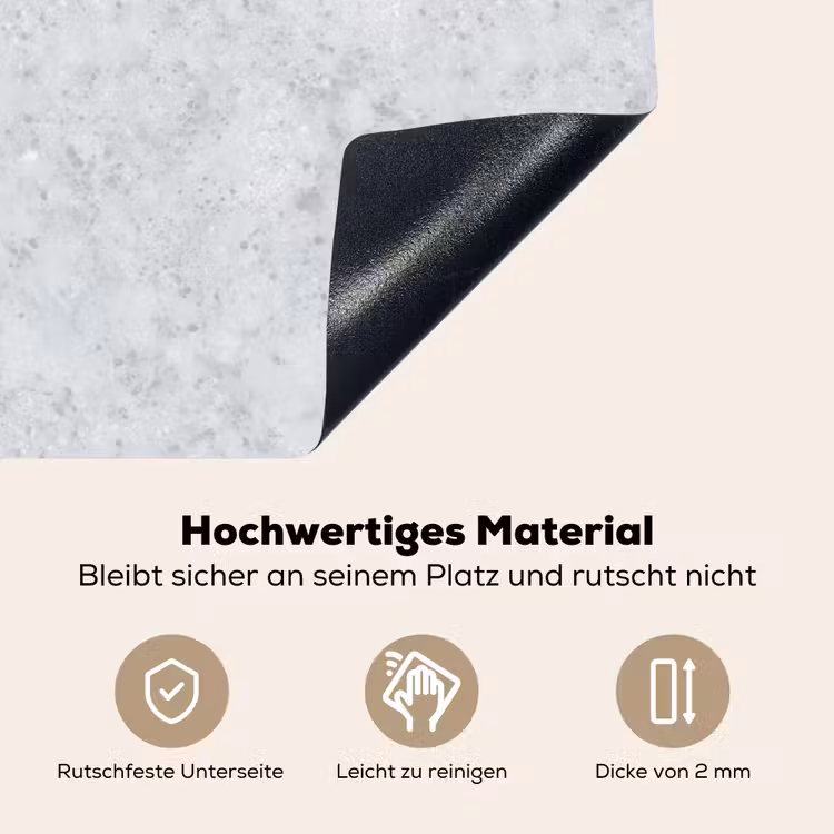 Grijs - Terrazzo-effect - Beton Inductie beschemer met haakjes klein 777 -ky-onderkant-de