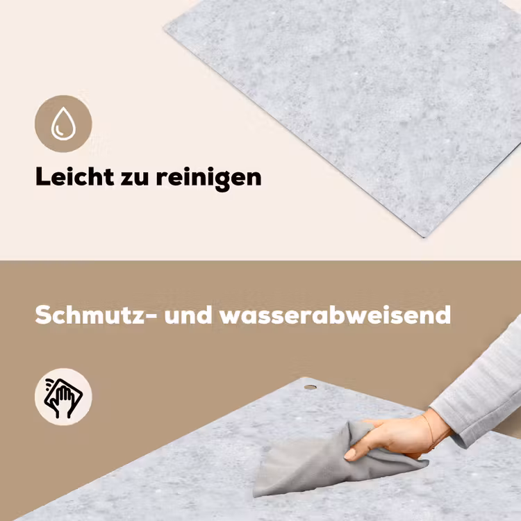 Grijs - Terrazzo-effect - Beton Inductie beschemer met haakjes klein 777 -ky-schoon-de