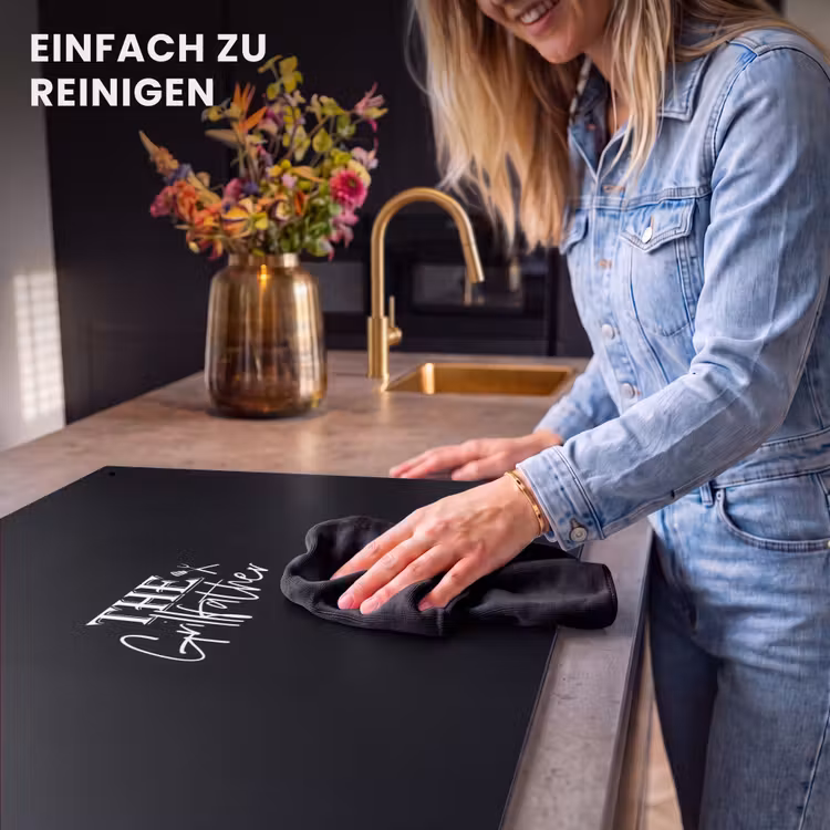 2-in-1 Herdabdeckplatte & Spritzschutz - Grillen - BBQ - Grill - Kochen - Der Grillvater - Text - Sprichwörter - Barbecue - BBQ - Grill - Koken - The Grillfather - Tekst - Spreuken Inductie beschemer met haakjes klein