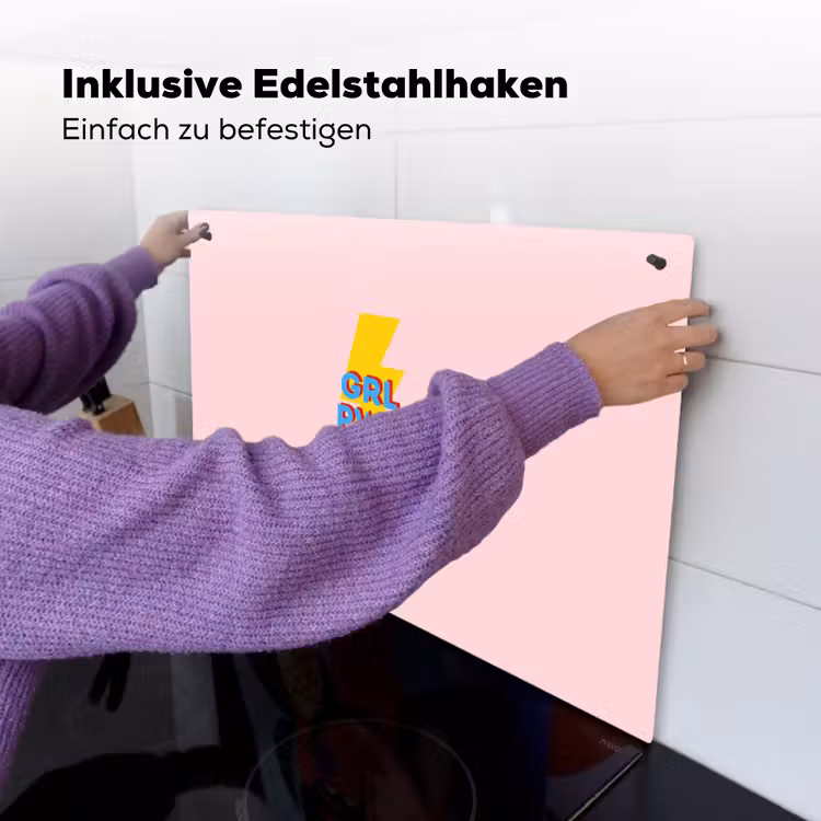 Grl pwr - Bliksem - Roze Inductie beschemer met haakjes klein -ky-ophangen-de