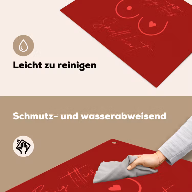 Big titties small heart - Rood - Hart Inductie beschemer met haakjes klein -ky-schoon-de