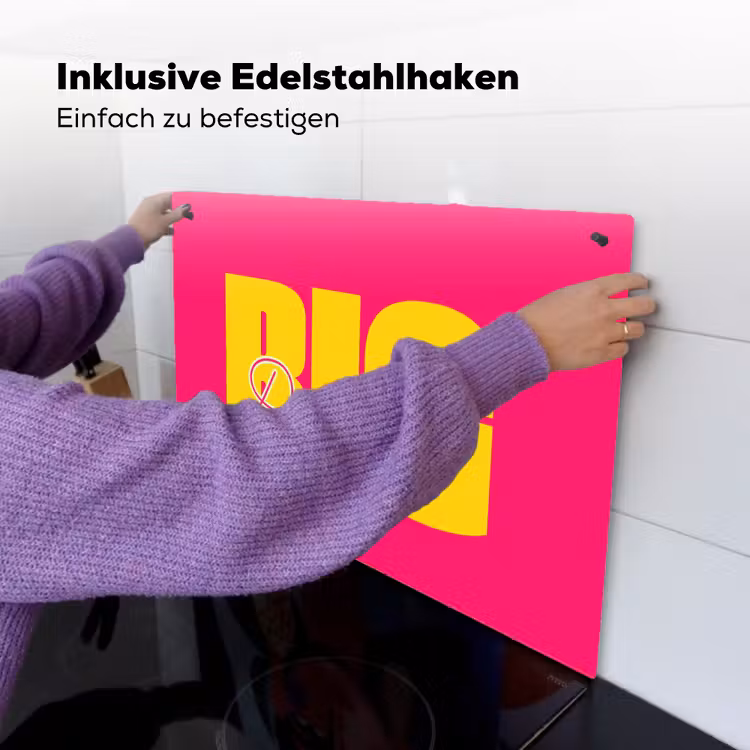 Dream big - Roze - Geel - Minimalistisch Inductie beschemer met haakjes klein -ky-ophangen-de