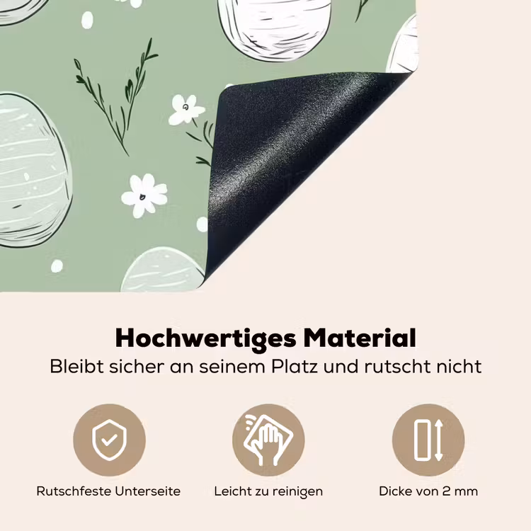 Groen - Eieren - Patroon Inductie beschemer met haakjes klein -ky-onderkant-de