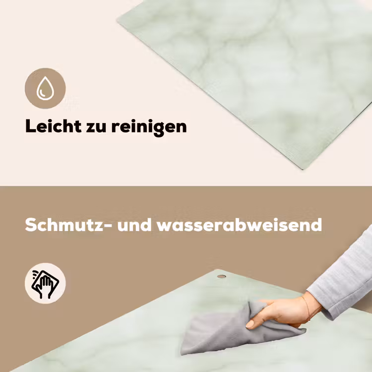 Groen - Marmer - Aders Inductie beschemer met haakjes klein 777 -ky-schoon-de