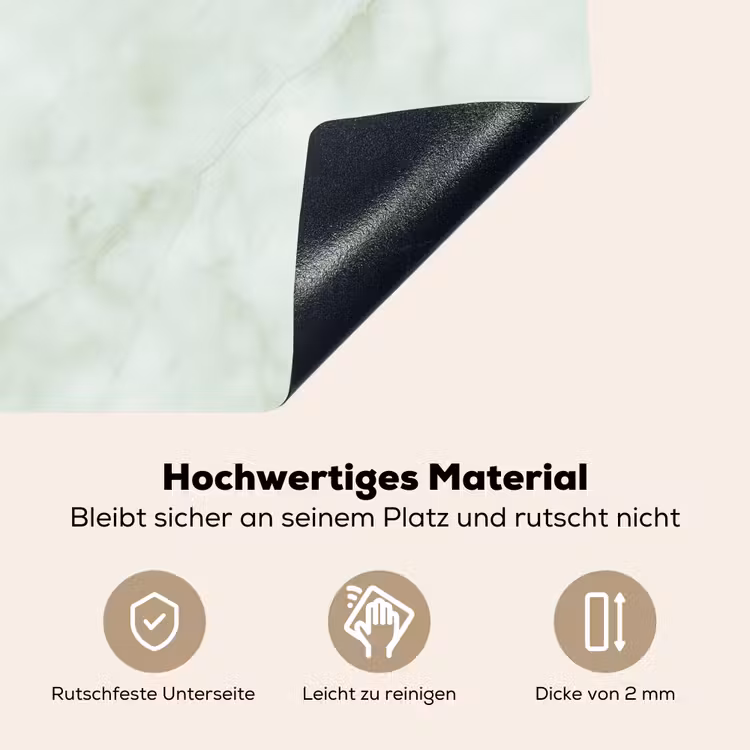 Groen - Marmer - Vloeiende aders Inductie beschemer met haakjes klein 777 -ky-onderkant-de