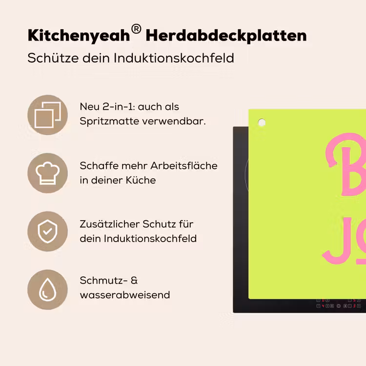 Groen - Roze bonjour - art-deco Inductie beschemer met haakjes klein -ky-usp-de