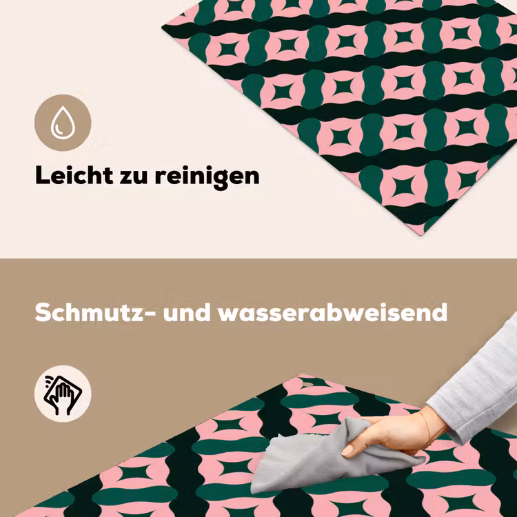 Groen - Roze - Retro - Sterren Inductie beschemer met haakjes klein 777 -ky-schoon-de