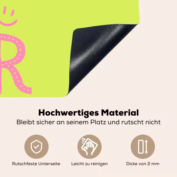 Groen - Smiley - Bonjour - Roze Inductie beschemer met haakjes klein -ky-onderkant-de