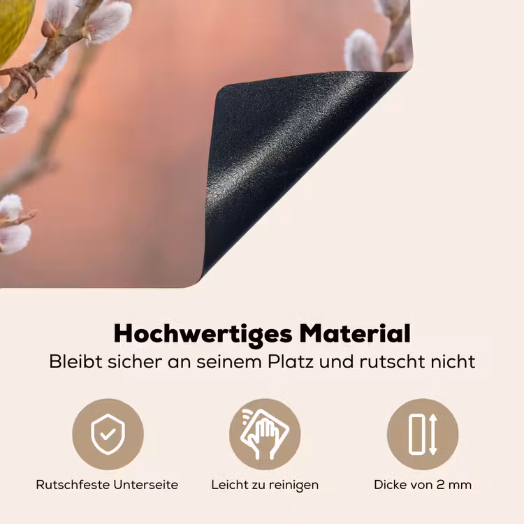 Groenling - Katjes - Lente - Natuur - Zacht Inductie beschemer met haakjes klein -ky-onderkant-de