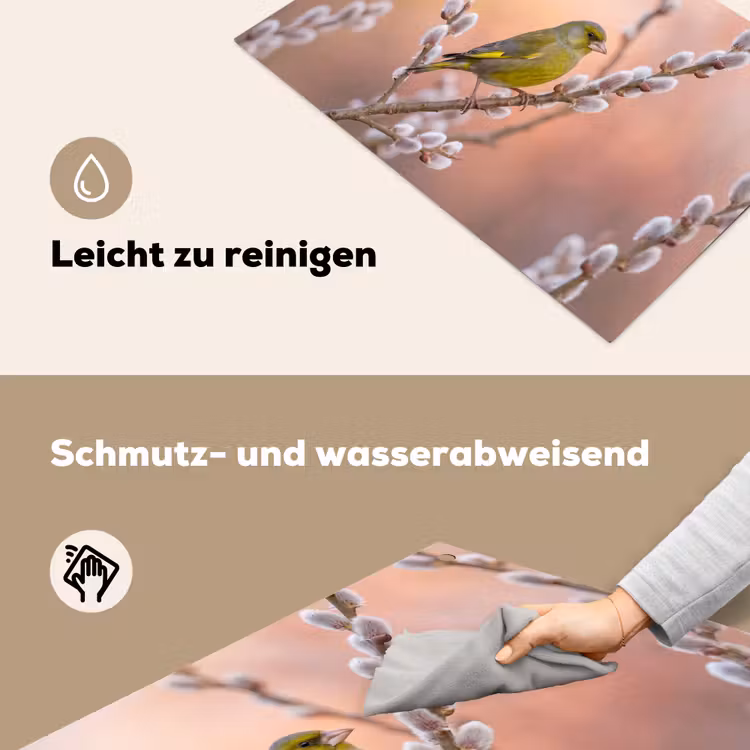 Groenling - Katjes - Lente - Natuur - Zacht Inductie beschemer met haakjes klein -ky-schoon-de