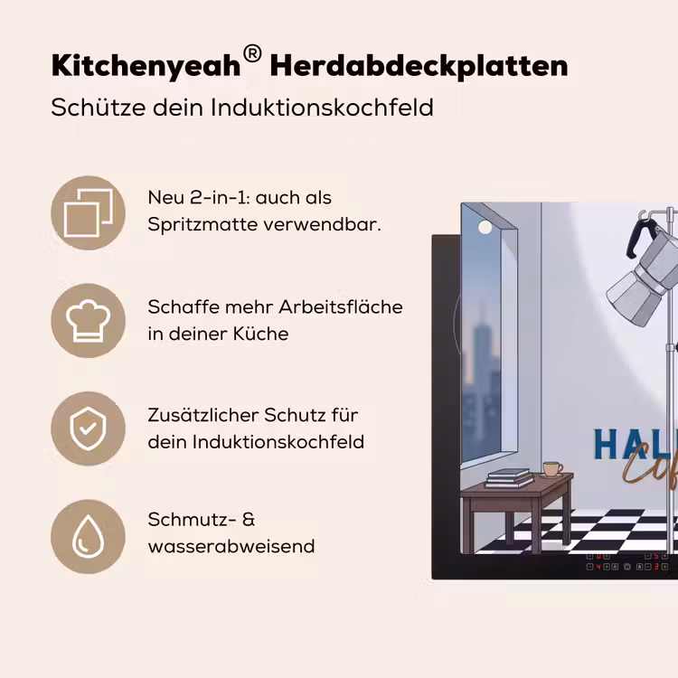 Half human, Half Coffee - Infuus - Koffie Inductie beschemer met haakjes klein -ky-usp-de