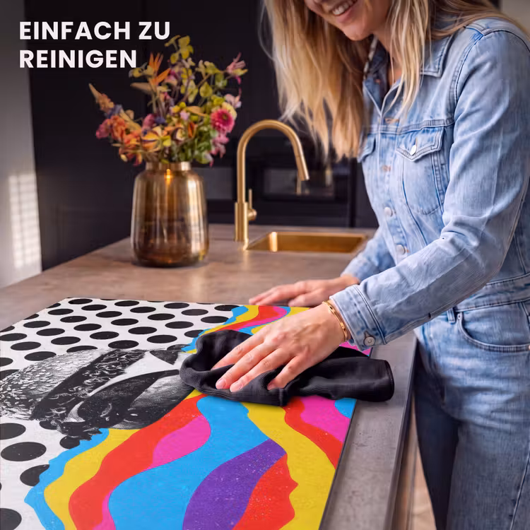 2-in-1 Herdabdeckplatte & Spritzschutz - Hamburger - Punkte - Wellen - Farben - Hamburger - Stippen - Golven - Kleuren Inductie beschemer met haakjes klein