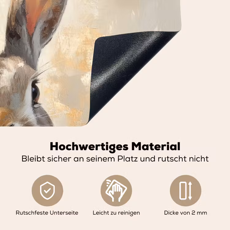 Haas - Oren - Bruin Inductie beschemer met haakjes klein -ky-onderkant-de