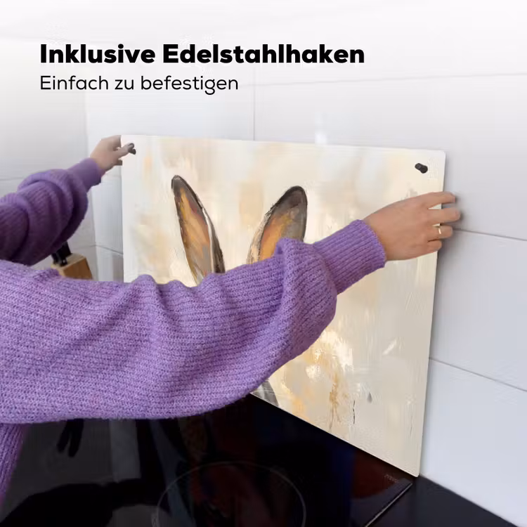 Haas - Oren - Bruin Inductie beschemer met haakjes klein -ky-ophangen-de