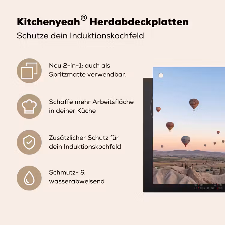 Luchtballonnen - Rotsen - Zonsopgang Inductie beschemer met haakjes klein -ky-usp-de