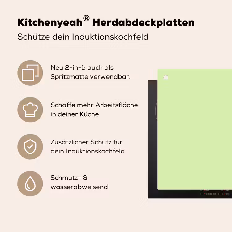Light - Lime - Groen Inductie beschemer met haakjes klein 777 -ky-usp-de
