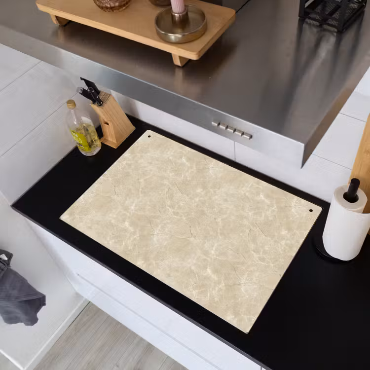 Lichtbeige - Marmer - Diffusie adering Inductie beschemer met haakjes klein 777 -sfeer1