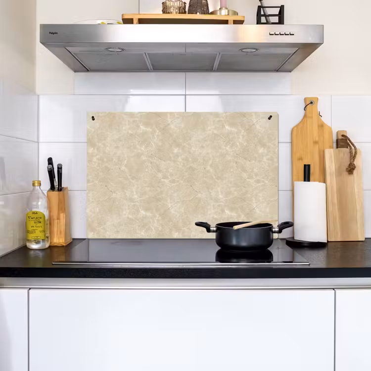 Lichtbeige - Marmer - Diffusie adering Inductie beschemer met haakjes klein 777 -sfeer2