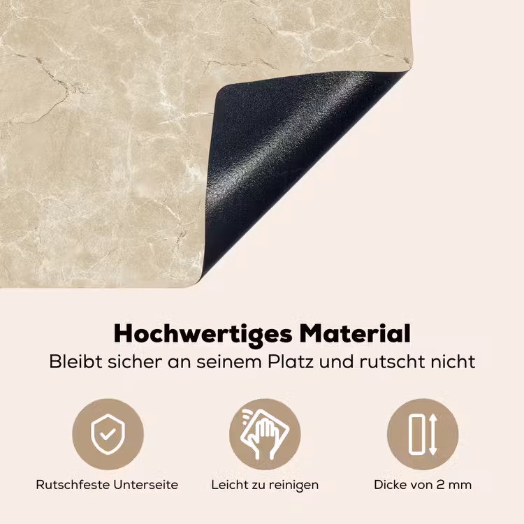 Lichtbeige - Marmer - Diffusie adering Inductie beschemer met haakjes klein 777 -ky-onderkant-de