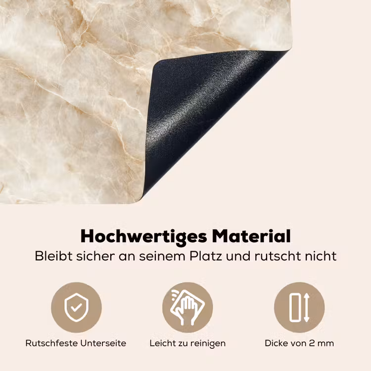 Lichtbeige - Onyx - Subtiel Inductie beschemer met haakjes klein 777 -ky-onderkant-de