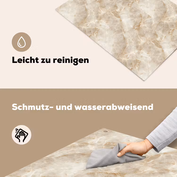 Lichtbeige - Onyx - Subtiel Inductie beschemer met haakjes klein 777 -ky-schoon-de