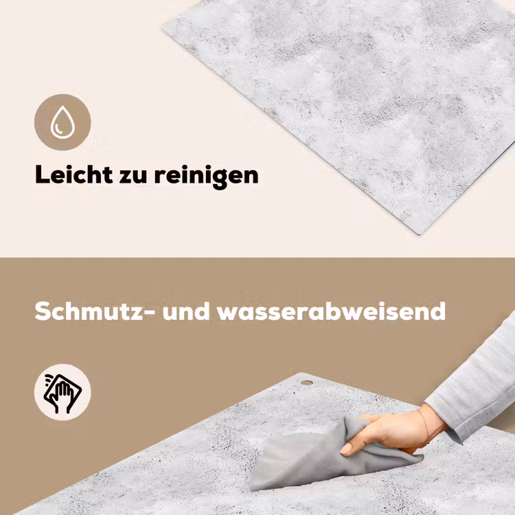 Lichtgrijs - Ruw - Subtiel Inductie beschemer met haakjes klein 777 -ky-schoon-de