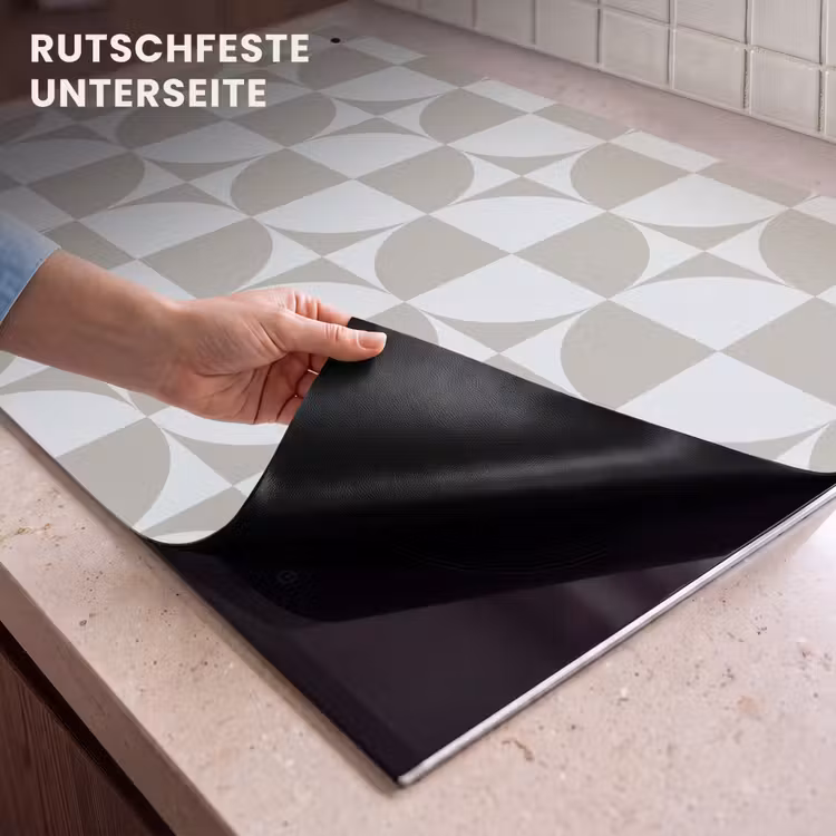 2-in-1 Herdabdeckplatte & Spritzschutz - Hellgrau - Weiß - Quadratisch - Rund - Lichtgrijs - Wit - Vierkant - Rond Inductie beschemer met haakjes klein 777