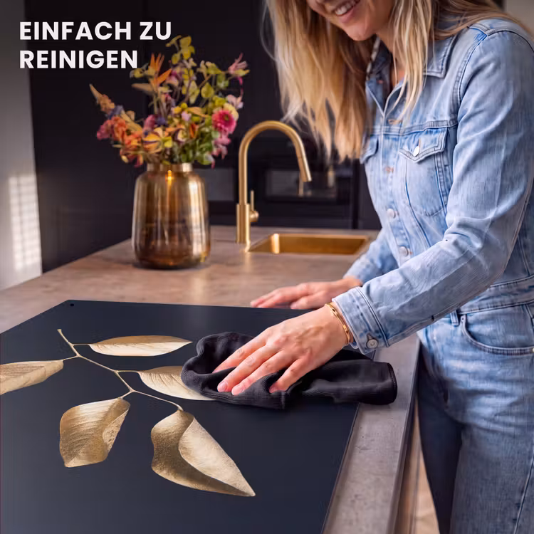 2-in-1 Herdabdeckplatte & Spritzschutz - Herbstgold - Herfstgoud Inductie beschemer met haakjes klein