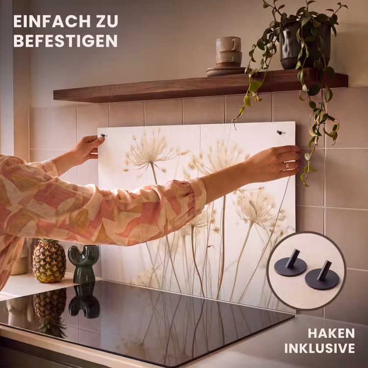 2-in-1 Herdabdeckplatte & Spritzschutz - Herbstlicht durch Bärenklau - Herfstlicht door Berenklauw Inductie beschemer met haakjes klein