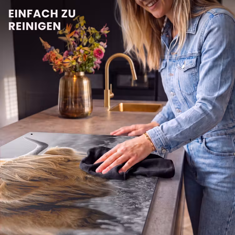 2-in-1 Herdabdeckplatte & Spritzschutz - Herbsttöne in den Highlands - Herfsttinten in de Highlands Inductie beschemer met haakjes klein
