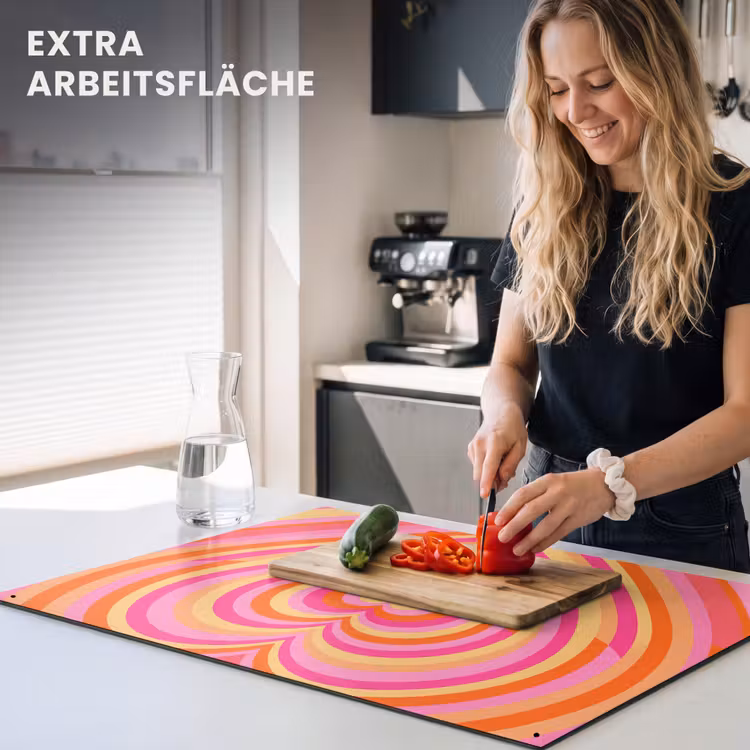 Hart - Concentrisch - Abstract - Liefde - Kleurrijk Inductie beschemer met haakjes klein -ky-usp-de