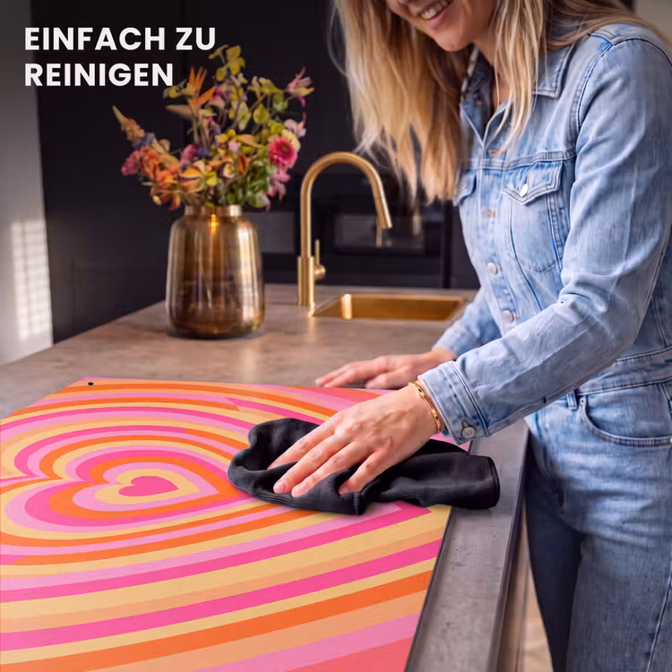 Hart - Concentrisch - Abstract - Liefde - Kleurrijk Inductie beschemer met haakjes klein -ky-schoon-de