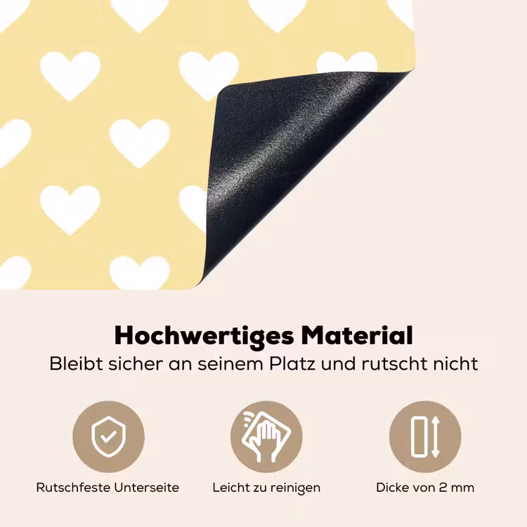 Hartjes - Patroon - Geel Inductie beschemer met haakjes klein 777 -ky-onderkant-de