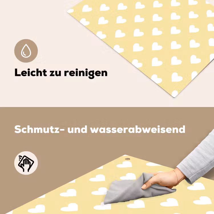 Hartjes - Patroon - Geel Inductie beschemer met haakjes klein 777 -ky-schoon-de