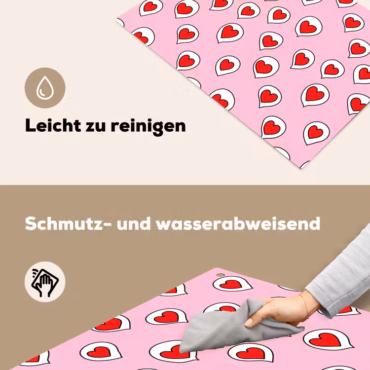 Hartjes - Patroon - Rood Inductie beschemer met haakjes klein 777 -ky-schoon-de